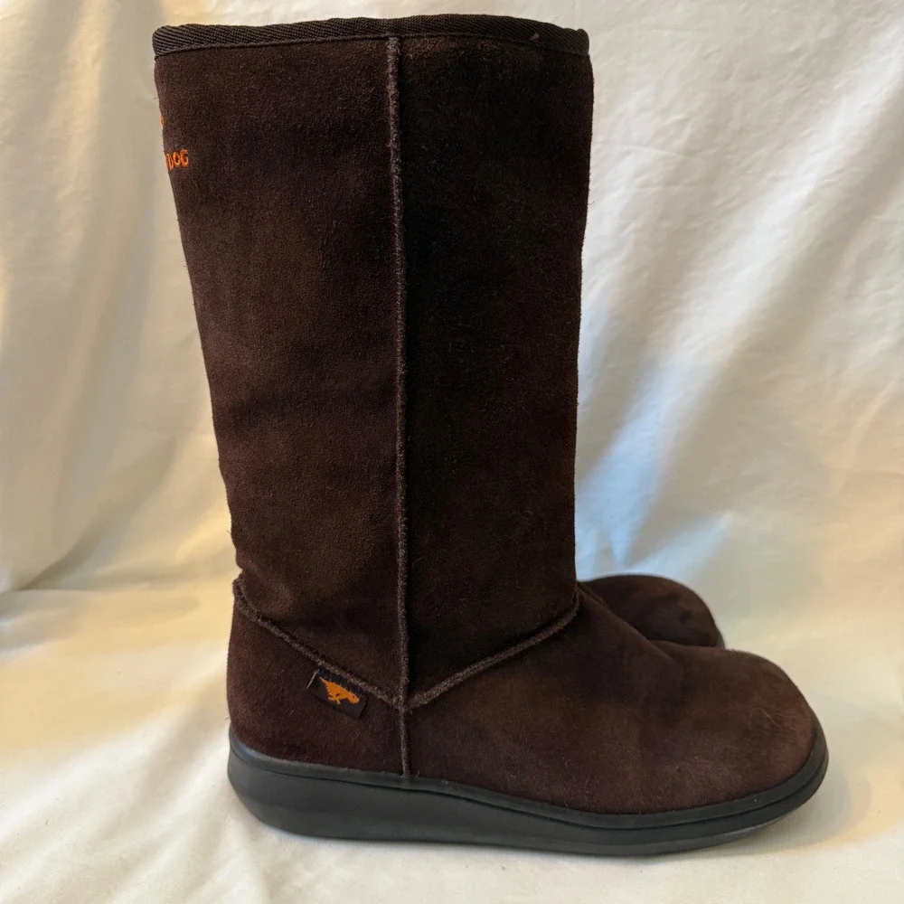 Rocket Dog Brown Suede Faux Fur Lined Winter Boots Womens 10 C185 12190